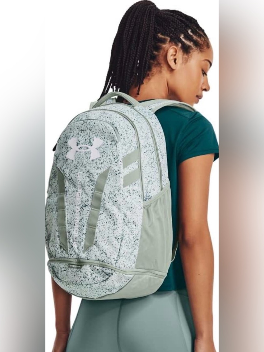 Under Armour Hustle 5.0 Backpack - Illusion Green / Opal Green / White